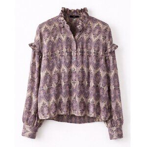 BUFFALO David Bitton Paisley Ruffle Blouse – Size S
